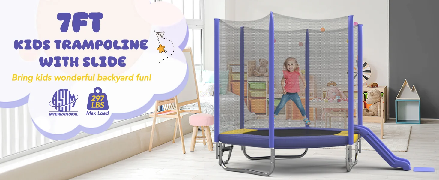 Merax trampoline with slide — active kids